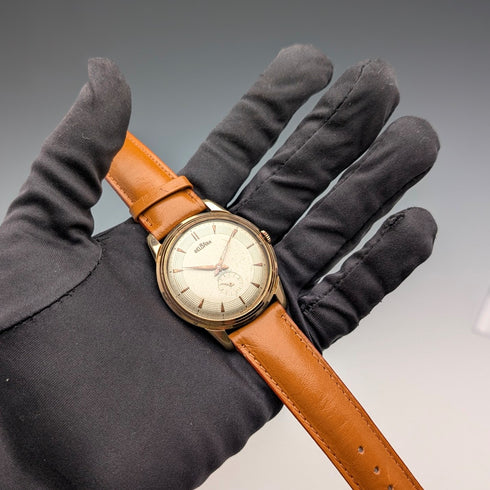 1950年代 スイス DELBANA 紳士用腕時計 15石機械式 金張りケース 動作良好